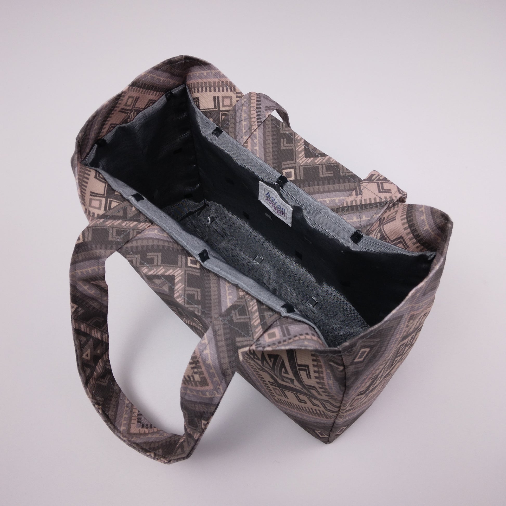 Interior view of a mini tote bag