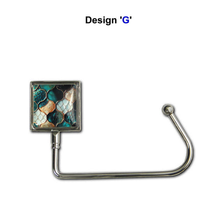 Handbag hook for hanging accessories on tables, ledges, and shelves