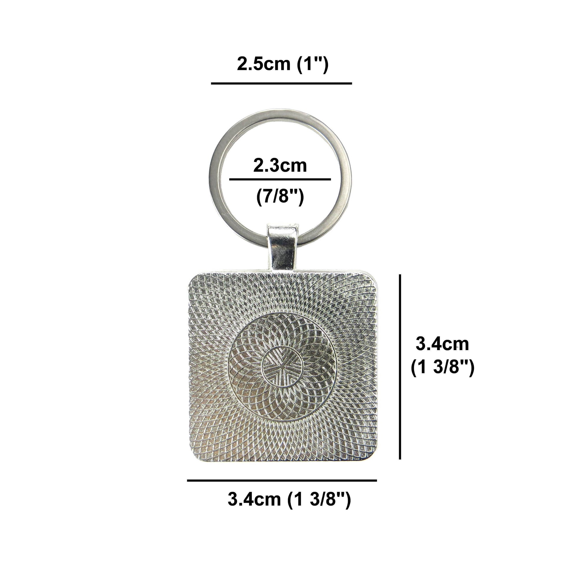 Keyring with a colourful glass domed image