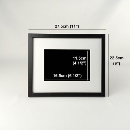 Framed fabric landscape scene with a stylised tree and lake