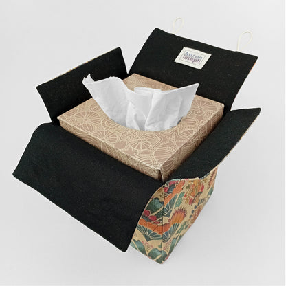 Interior view of square tissue box cover