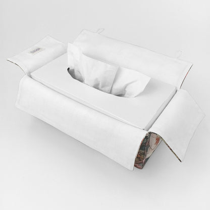 Interior view of linen rectangle tissue box cover