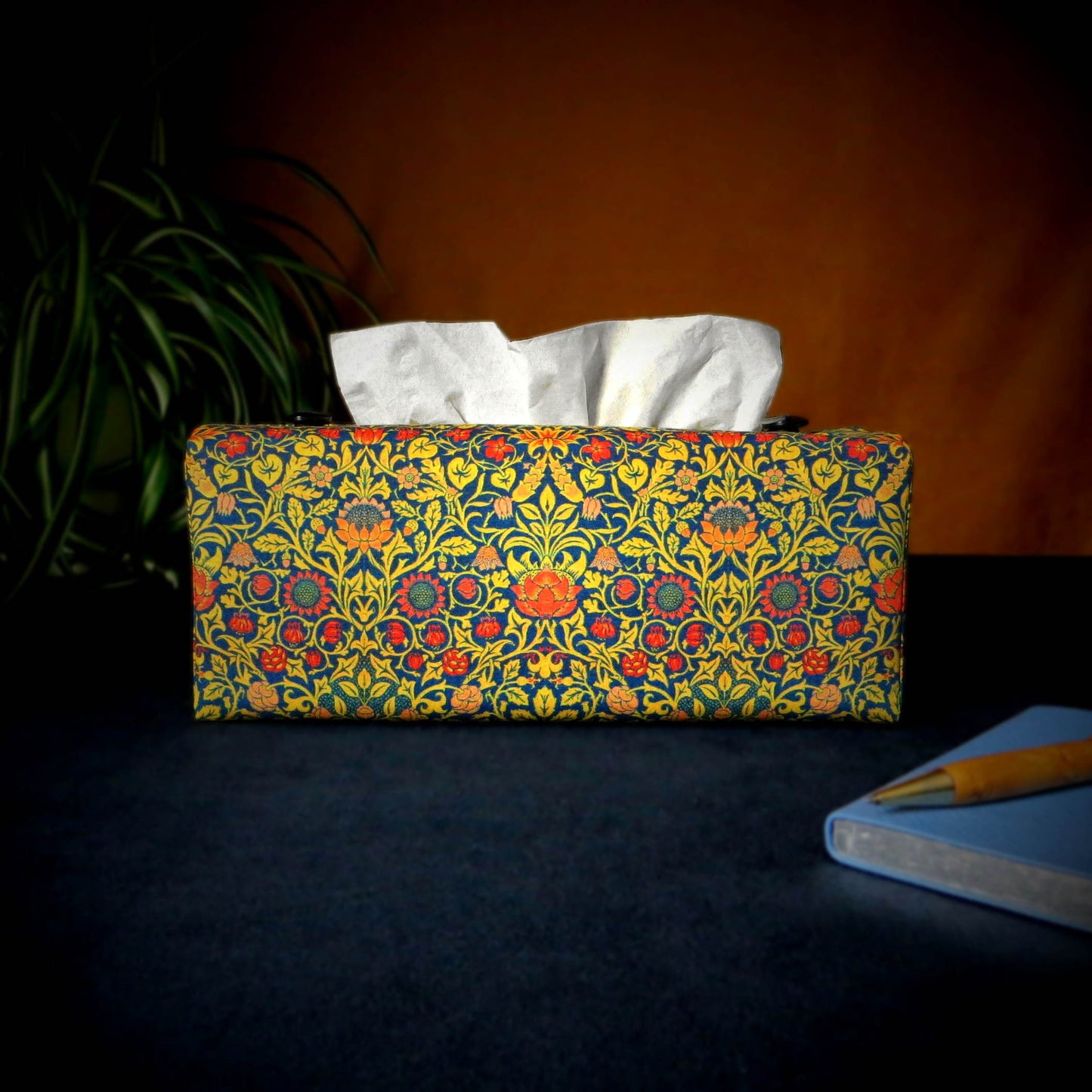 Rectangular Fabric Tissue Box Cover - Wild Garden Design