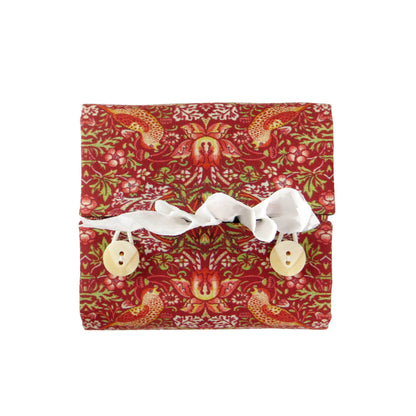 Top view of square tissue box cover with buttons