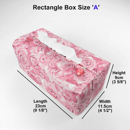 Cotton rectangle tissue box cover with product details