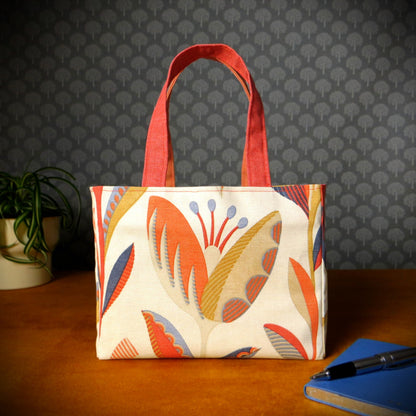 Mini Tote Bag - Orange Tulips