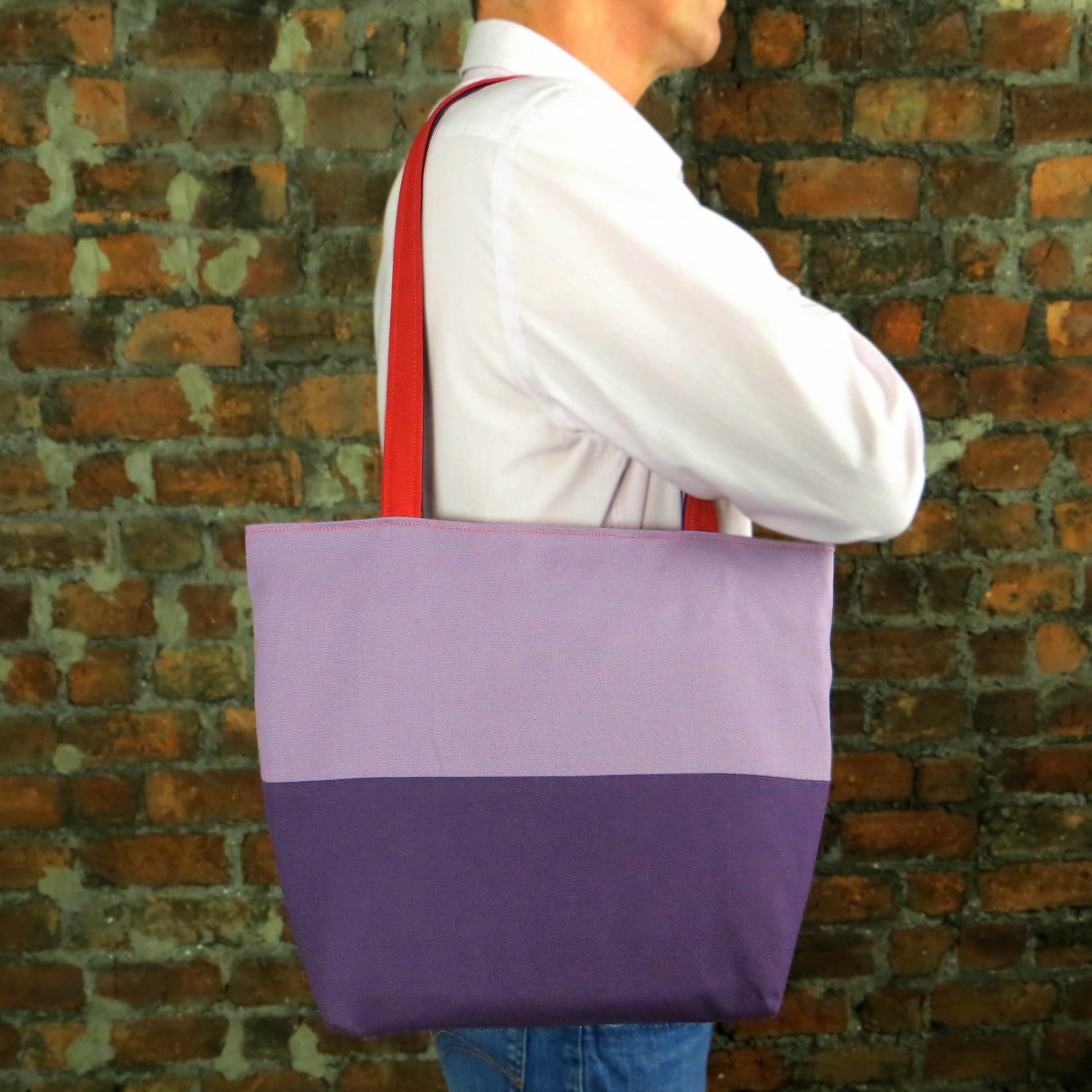 Large tote bag carried over the shoulder