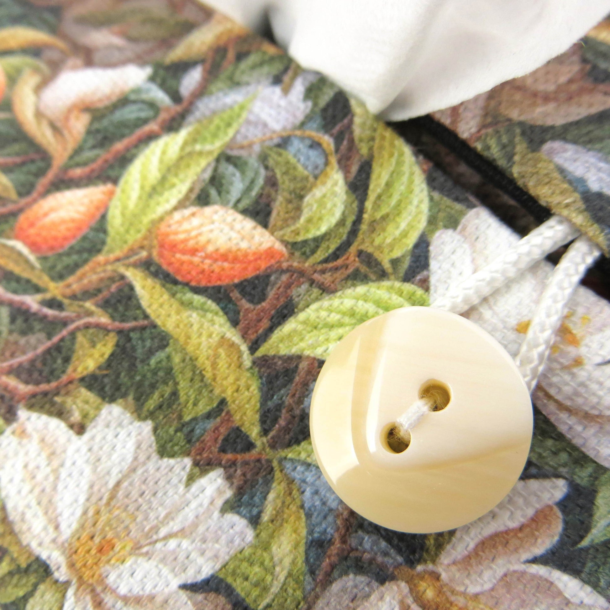 Linen rectangle tissue box cover with floral forest design