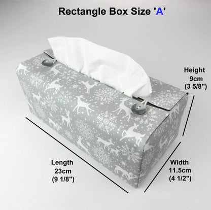 Rectangular tissue box cover with product details