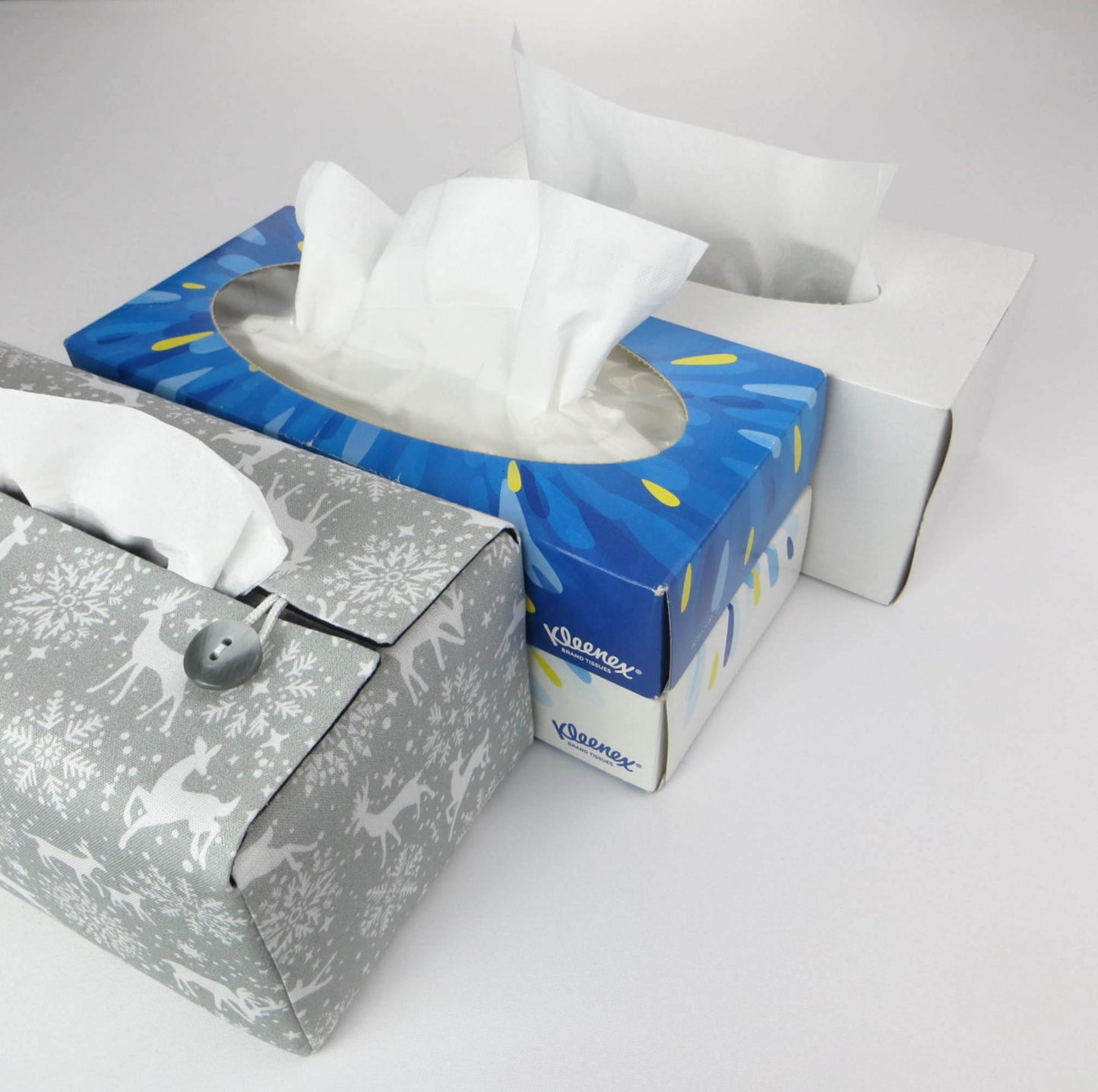 Rectangular tissue box cover with sample rectangular tissue boxes that fit the cover