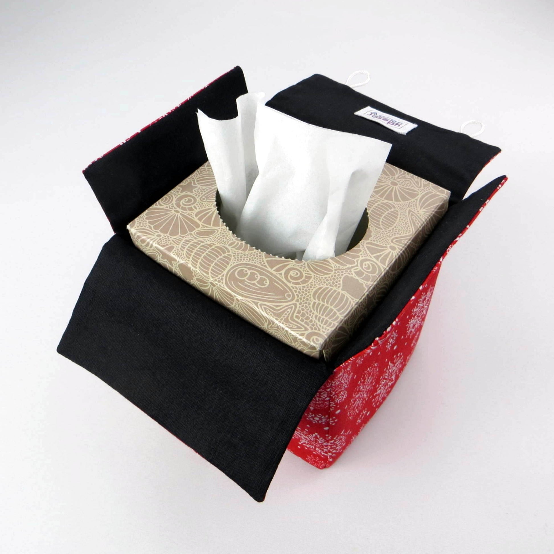 Interior view of square tissue box cover