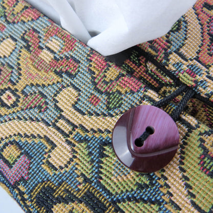 Rectangle tissue box cover with multi colour geometric pattern