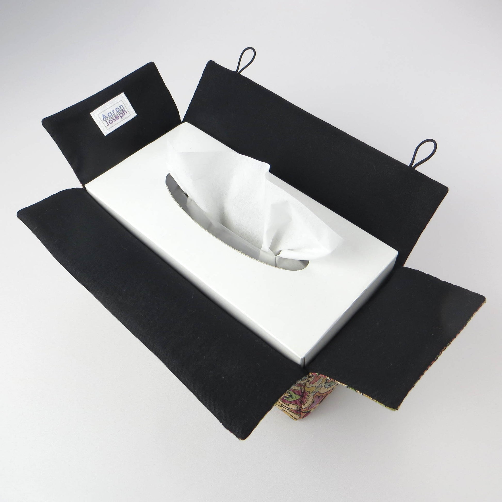 Rectangle tissue box cover with multi colour geometric pattern