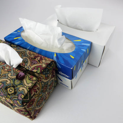Rectangle tissue box cover with multi colour geometric pattern