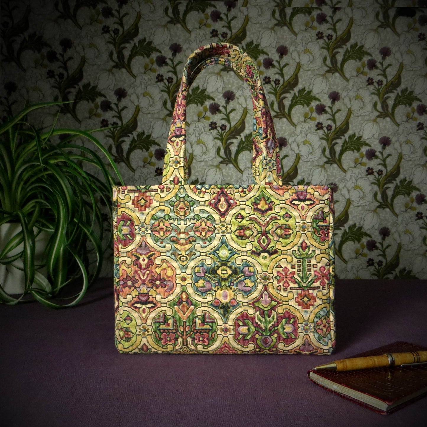 Mini Tote Bag - Multi Colour Motif