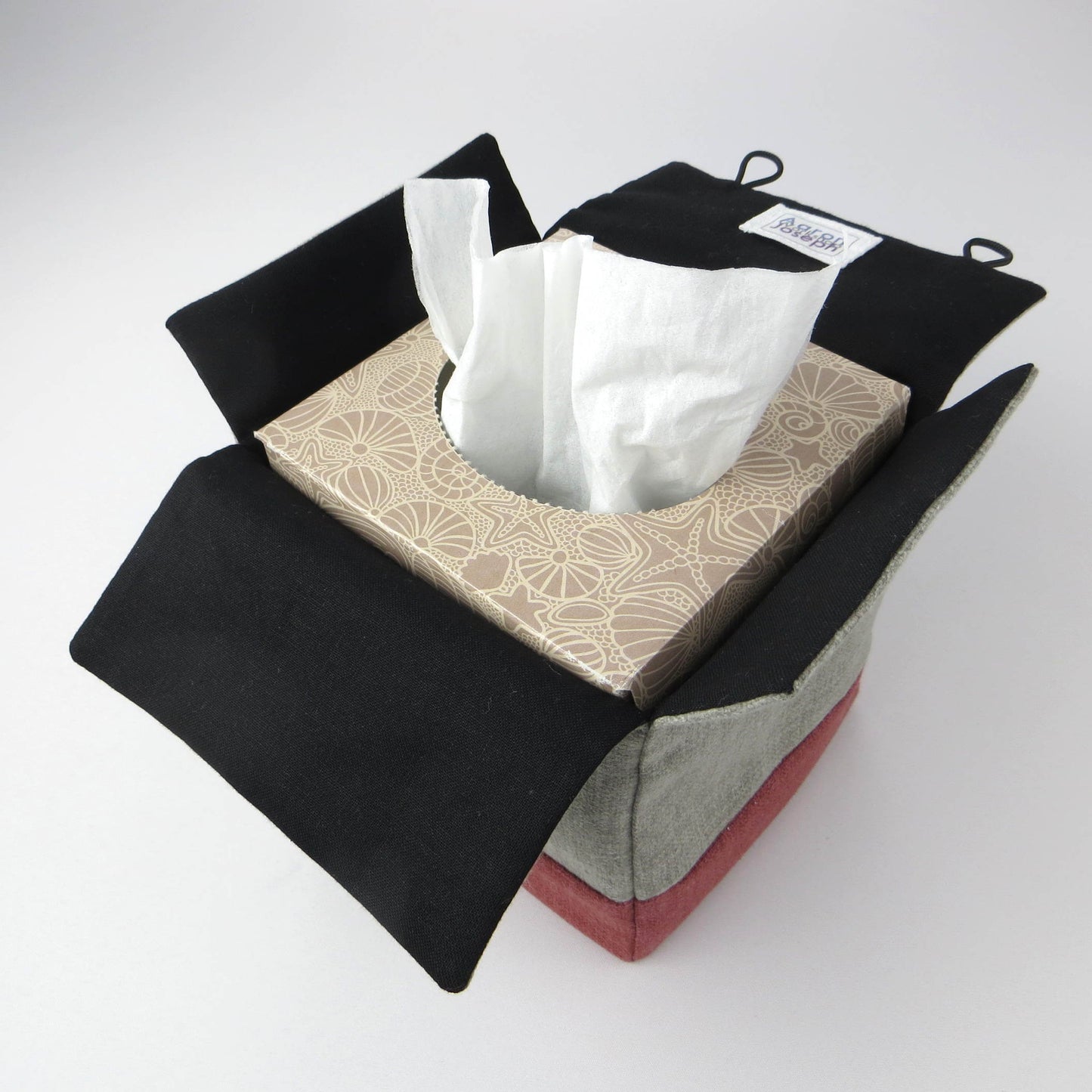Interior view of square tissue box cover