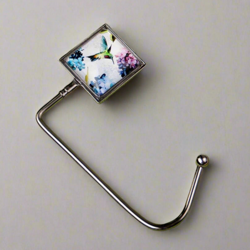 Handbag hook for hanging accessories on tables, ledges, and shelves