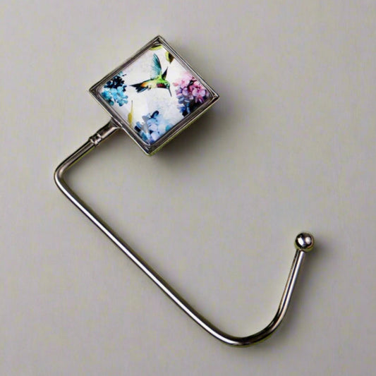 Handbag hook for hanging accessories on tables, ledges, and shelves