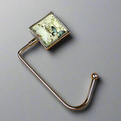 Handbag hook for hanging accessories on tables, ledges, and shelves