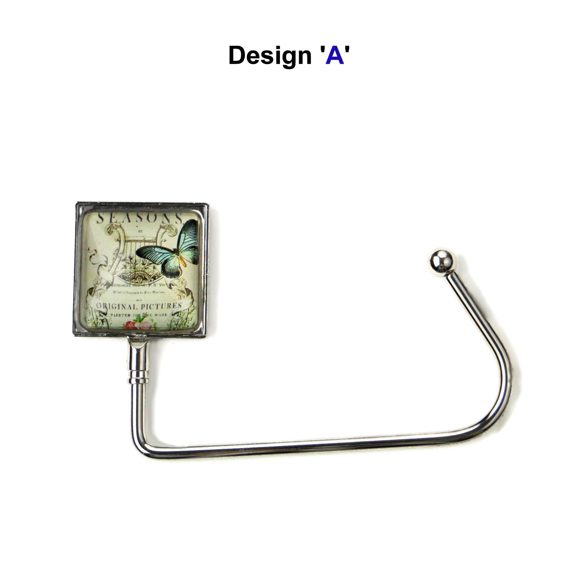 Handbag hook for hanging accessories on tables, ledges, and shelves