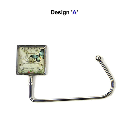 Handbag hook for hanging accessories on tables, ledges, and shelves