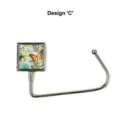 Handbag hook for hanging accessories on tables, ledges, and shelves