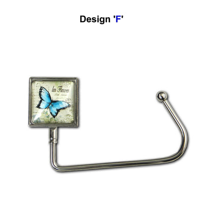 Handbag hook for hanging accessories on tables, ledges, and shelves