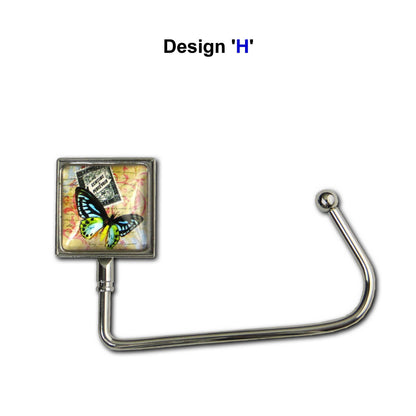 Handbag hook for hanging accessories on tables, ledges, and shelves