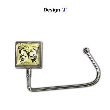 Handbag hook for hanging accessories on tables, ledges, and shelves