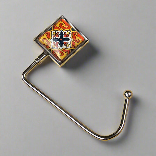 Handbag hook for hanging accessories on tables, ledges, and shelves