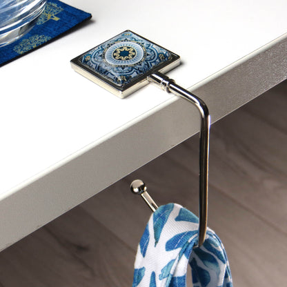 Handbag hook for hanging accessories on tables, ledges, and shelves