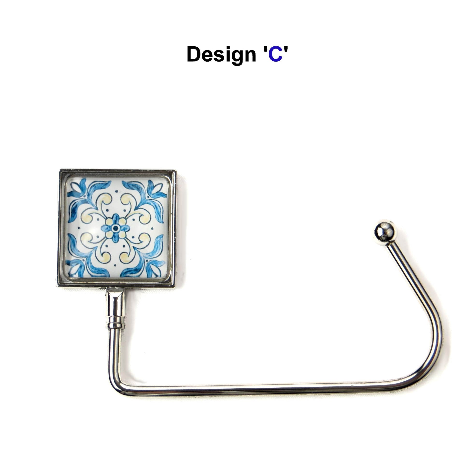 Handbag hook for hanging accessories on tables, ledges, and shelves