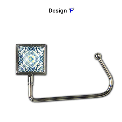 Handbag hook for hanging accessories on tables, ledges, and shelves