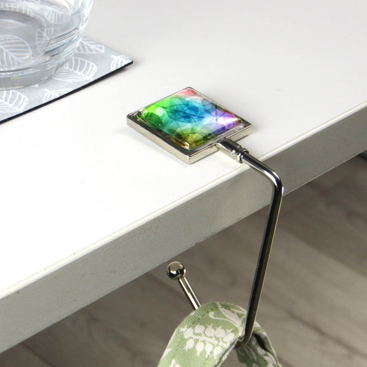 Handbag hook for hanging accessories on tables, ledges, and shelves