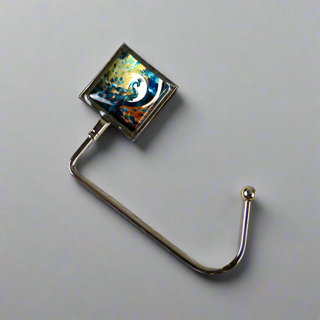 Handbag hook for hanging accessories on tables, ledges, and shelves