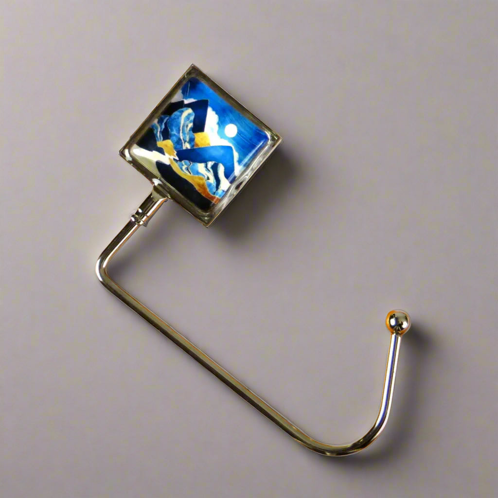 Handbag hook for hanging accessories on tables, ledges, and shelves